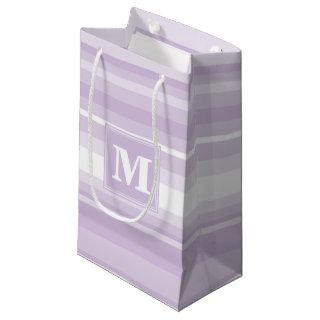 Monogram thistle purple stripes small gift bag