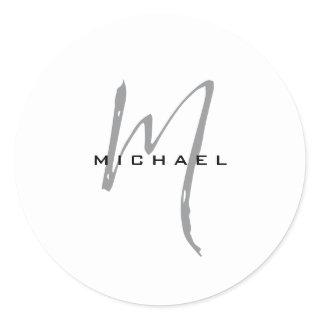 Monogram Your Name Special Beloved Ones Classic Round Sticker
