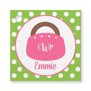 Monogrammed Bermuda Bag Personalize Favor Gift Tag