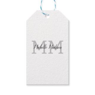 Monogrammed Modern Handwriting Name Initials Gift Tags