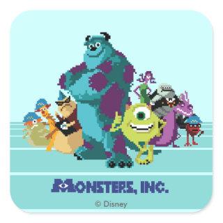 Monsters Inc 8Bit Mike, Sully, and the Gang Square Sticker