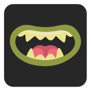 Monsters mouth square sticker