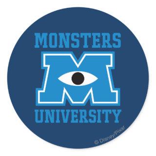 Monsters University Blue Logo Classic Round Sticker