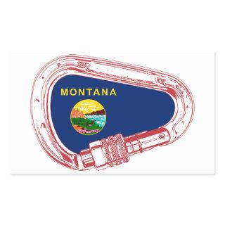Montana Flag Climbing Carabiner Rectangular Sticker