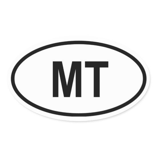 Montana "MT" Oval Sticker