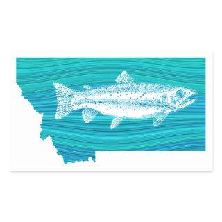 Montana Wave Fishing Rectangular Sticker