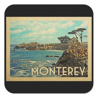 Monterey California Vintage Travel Square Sticker