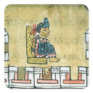Montezuma II , from the 'Florentine Codex' Square Sticker