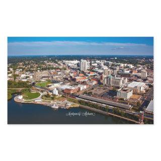 Montgomery, Alabama aerial view, Rectangular Sticker