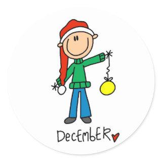 Month of December Classic Round Sticker