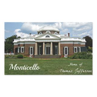 Monticello, Home of Thomas Jefferson Rectangular Sticker