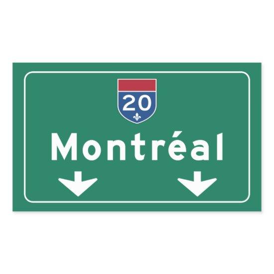 Montreal, Canada Road Sign Rectangular Sticker