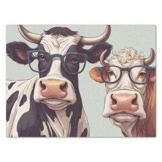 Moo-tiful Style: Cow in Hat and Glasses Decoupage Tissue Paper