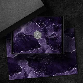Moody Agate | Midnight Indigo Deep Purple Glam Tissue Paper