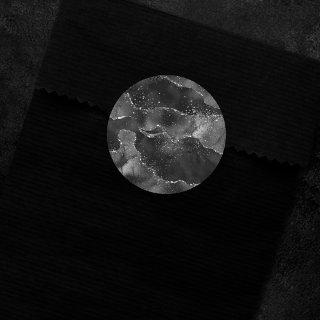Moody Agate | Onyx Black Silver Vampy Goth Glitter Classic Round Sticker
