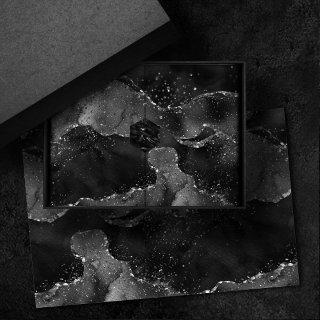 Moody Agate | Onyx Black Silver Vampy Goth Glitter Tissue Paper