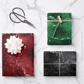 Moody Agates | Luxury Holiday Red Green and Black  Sheets