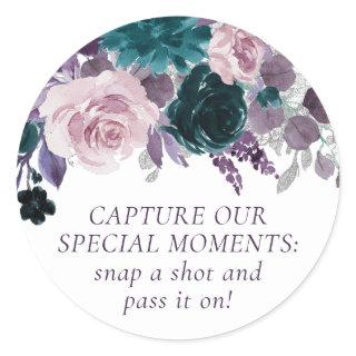 Moody Boho | Eggplant Purple Disposable Camera Classic Round Sticker
