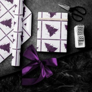 Moody Christmas Tree | Deep Plum Purple Splatter
