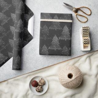 Moody Christmas Tree | Onyx Silvery Black Splatter