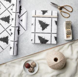 Moody Christmas Tree | Onyx Silvery Black Splatter