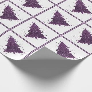 Moody Christmas Trees | Purple Abstract Splatter