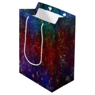 Moody Ombre | Psychedelic Grunge Gold Stardust Med Medium Gift Bag