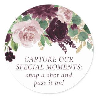 Moody Passion | Dramatic Purple Disposable Camera Classic Round Sticker