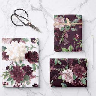 Moody Passion | Dramatic Purple Wine Rose Pattern  Sheets