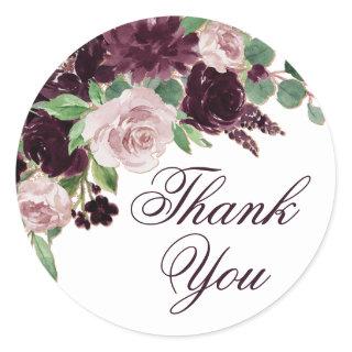Moody Passions | Dramatic Purple Wine Thank You Classic Round Sticker