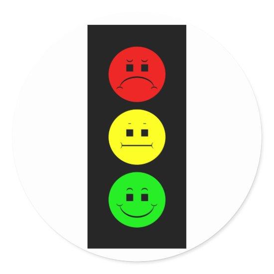 Moody Stoplight Classic Round Sticker