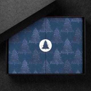Moody Tree Pattern | Classy Navy Blue Christmas Tissue Paper