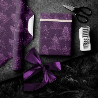 Moody Tree Pattern | Deep Plum Purple Christmas
