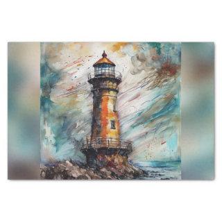 Moody Watercolor Lighthouse Decoupage Paper
