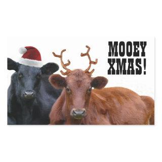 Mooey Merry Christmas Cows Stickers