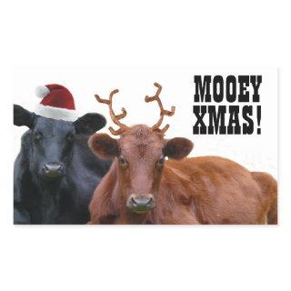 Mooey Merry Christmas Cows Stickers