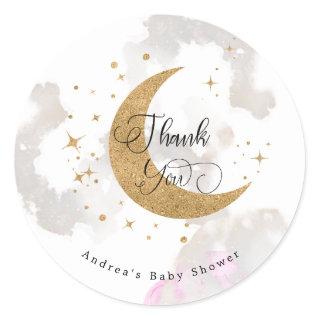 Moon baby shower Thank You Stickers