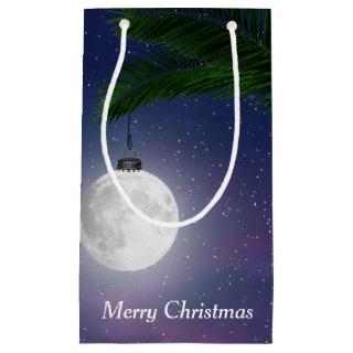 Moon Christmas Ornament On Palm Tree  Small Gift Bag