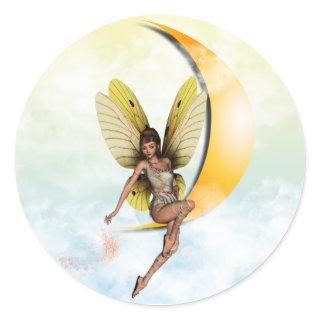 Moon Fairy Classic Round Sticker
