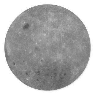 Moon Far Side Lunar Reconnaissance Orbiter Map Classic Round Sticker