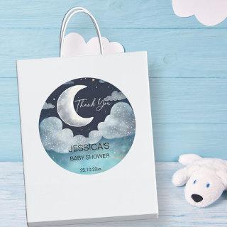 Moon galaxy baby shower thank you favor classic round sticker