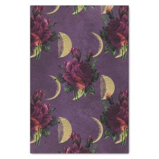 Moon Phases and Purple Roses | Gorgeous New Age Tissue Paper