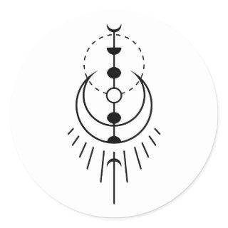 moon phases lunar eclipse classic round sticker