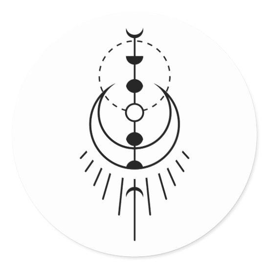 moon phases lunar eclipse classic round sticker