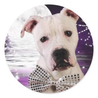 Moon puppy classic round sticker