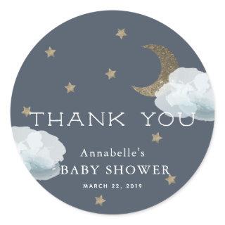 Moon Star Cloud Baby Shower Thank You Sticker