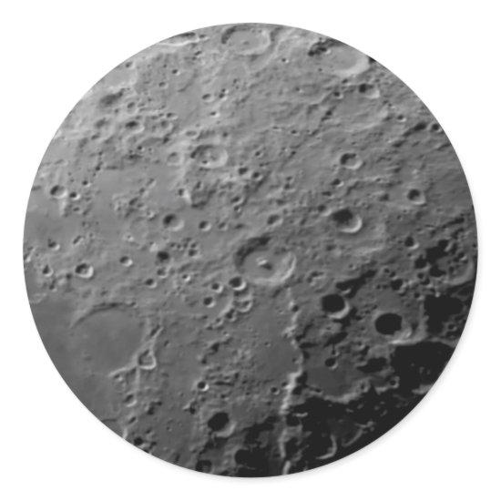 Moon surface classic round sticker