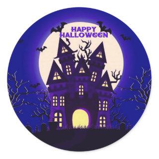 Moonlight Haunted Mansion Classic Round Sticker