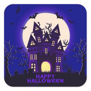 Moonlight Haunted Mansion Square Sticker