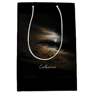 Moonlight Night Skyscape Photo Personalized  Medium Gift Bag